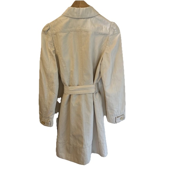Woman's Long Trench Coat See By Chloe US Sz 4 Light Khaki Button Tie Waist - Picture 2 of 15